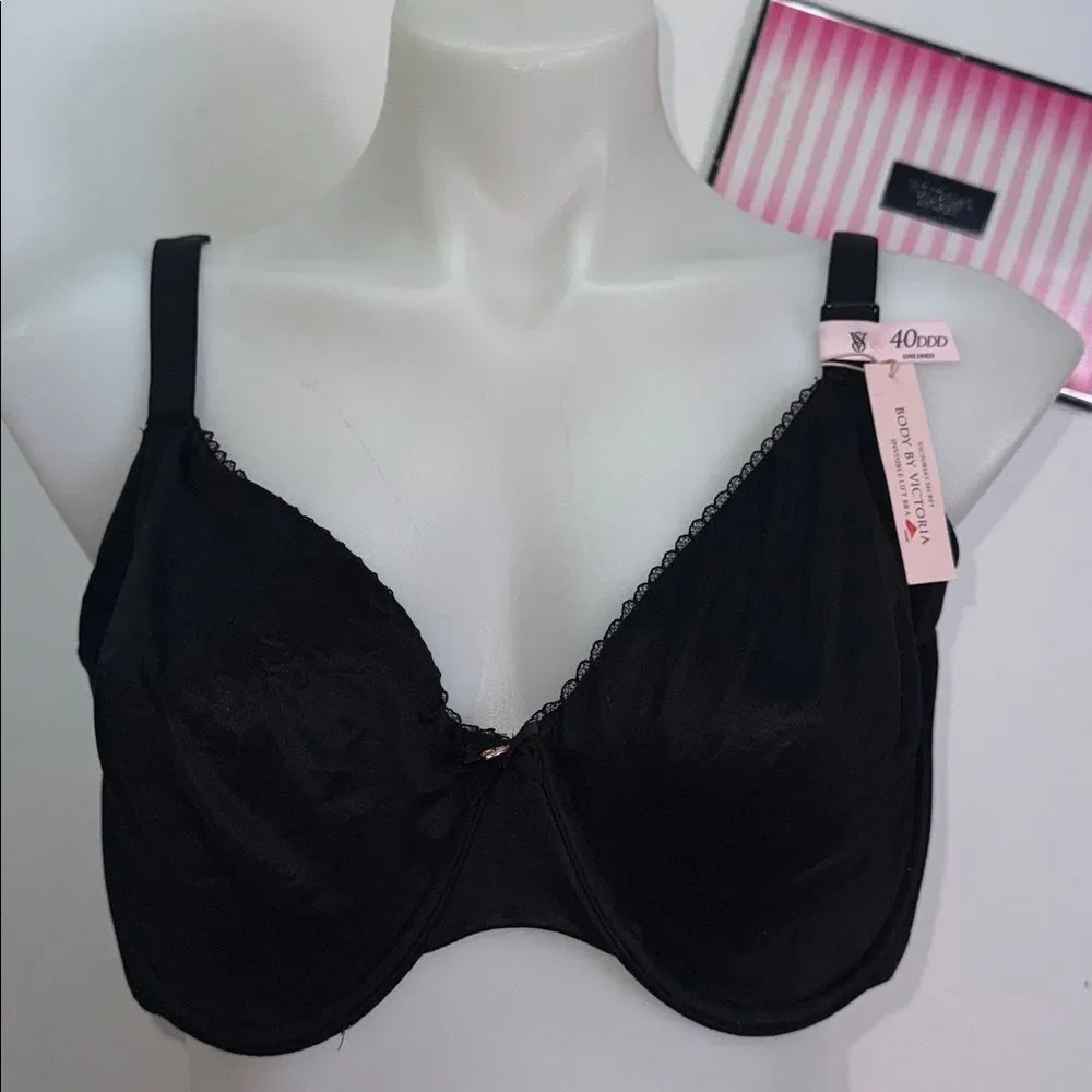 Victoria's Secret Elegant Black Bra and Panty Set Sz 40DDD & XL NWT